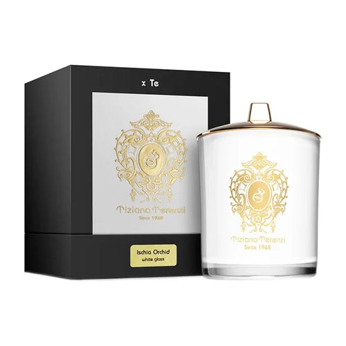 Ischia Orchid White Glass Candle