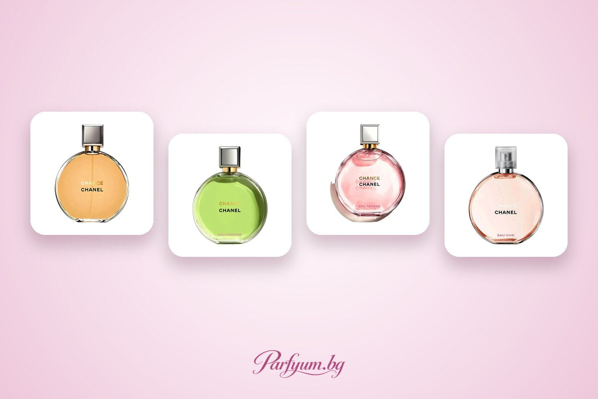 Chanel Chance – всички версии: Eau Tendre, Eau Fraîche, Eau Vive