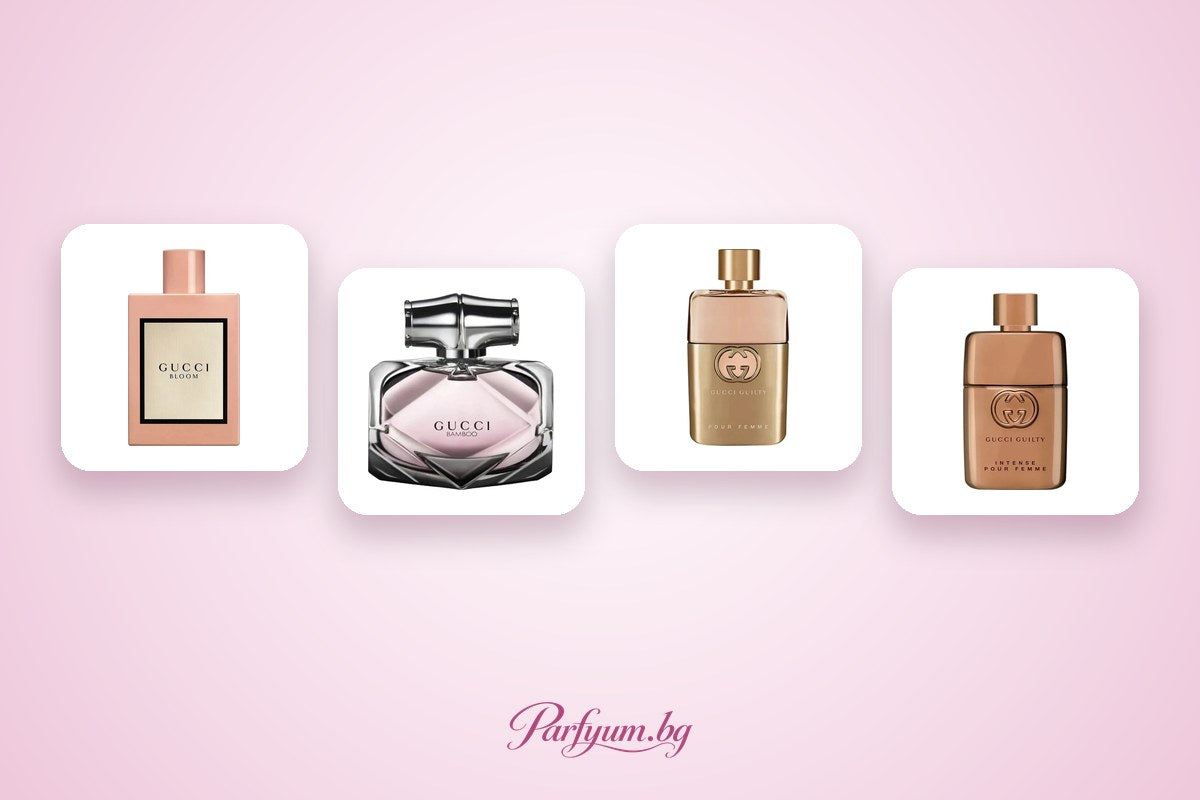 Parfumflaschen von Gucci und Prada