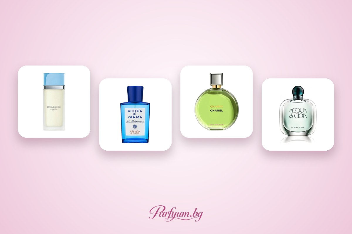 Sommerdüfte für Frauen – Flakons verschiedener Parfums
