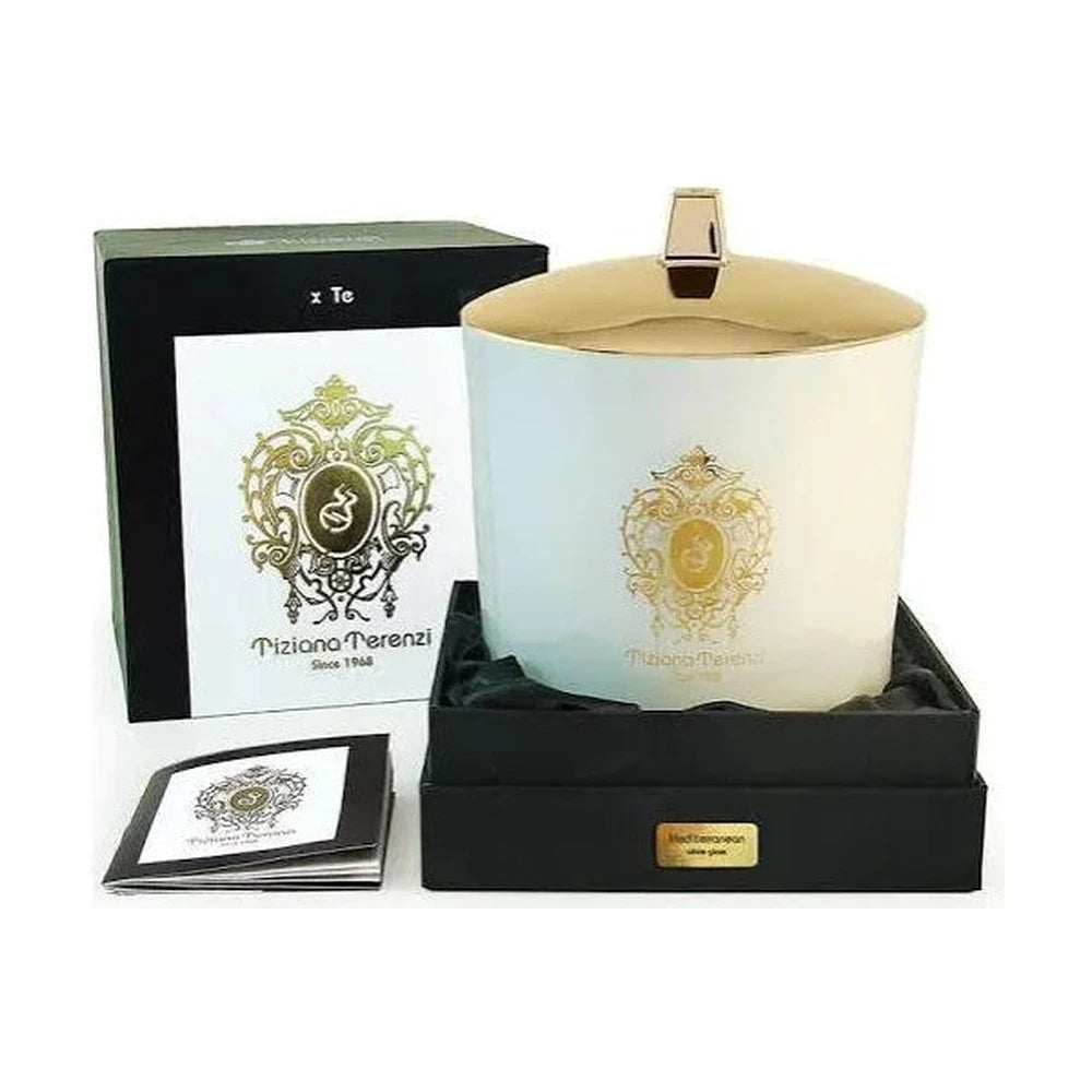 Delox White Glass Candle