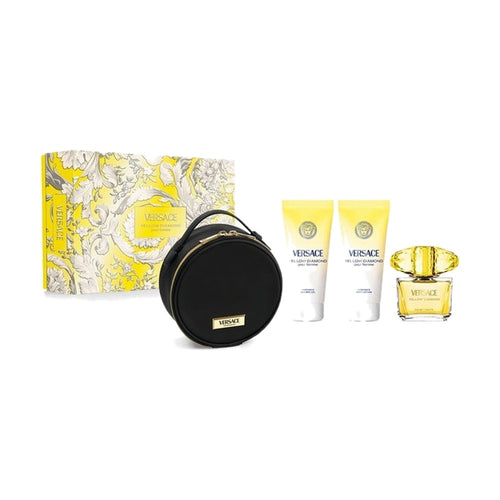 Versace Yellow Diamond 90 ml + лосион за тяло 100 ml + душ гел 100 ml + несесер – комплект – originales Geschenkset für Damen
